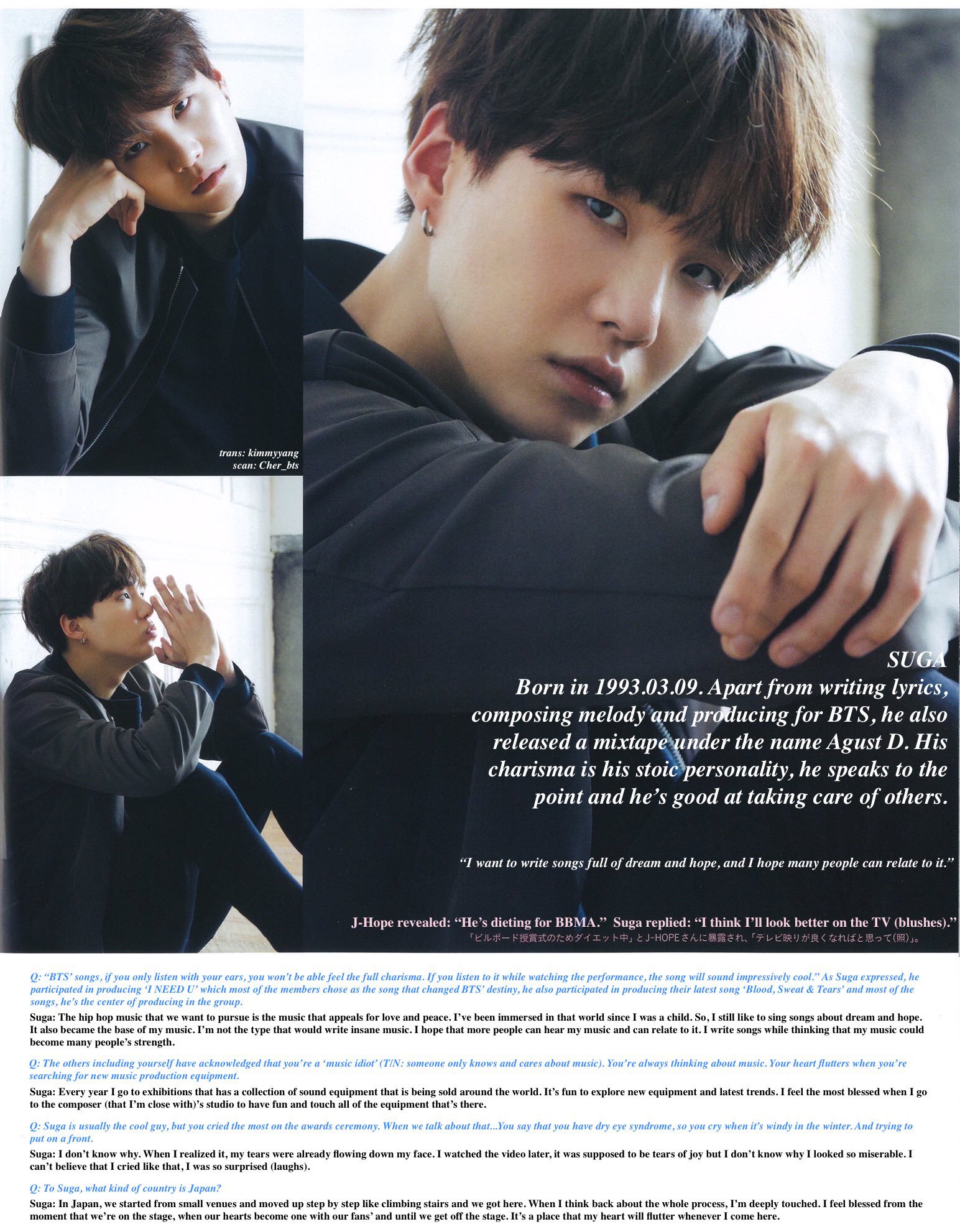 布丁🍮 (hiatus) on X: 【170614 Anan Magazine】 BTS SUGA & V trans: kimmyyang  t.coS41KVI27iE  X