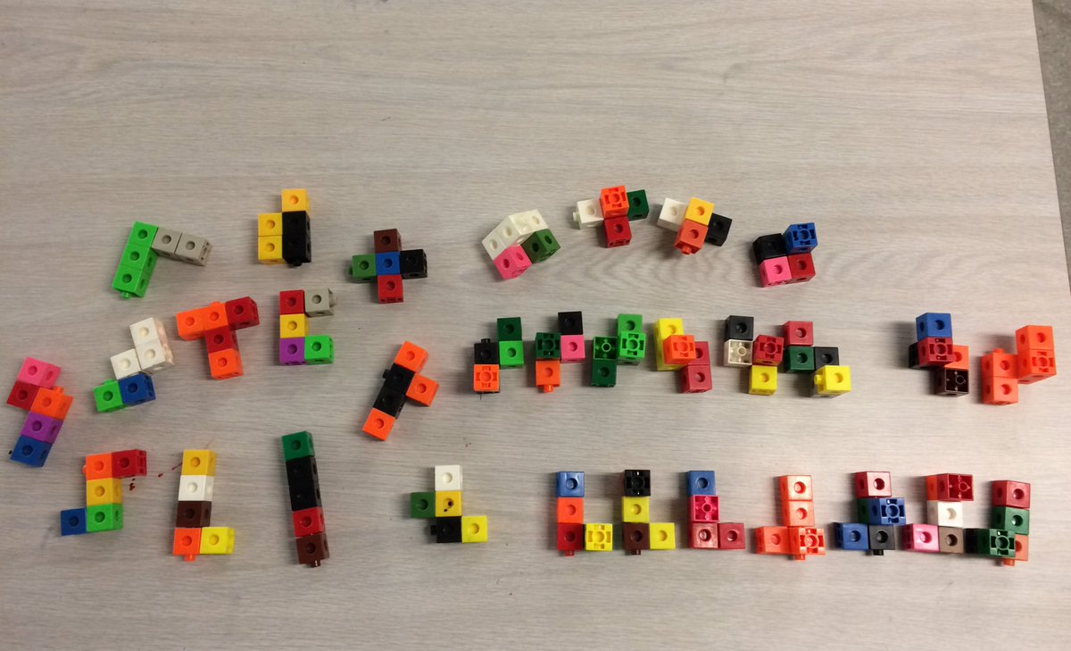 mrkylefraser's tweet photo. @mrssbookworms The grade 3s @GrapeviewSchool also took on the 5 cube challenge. We found 31 unique combinations! #elemmath #dsbnmath https://t.co/iPjLgtMrDh