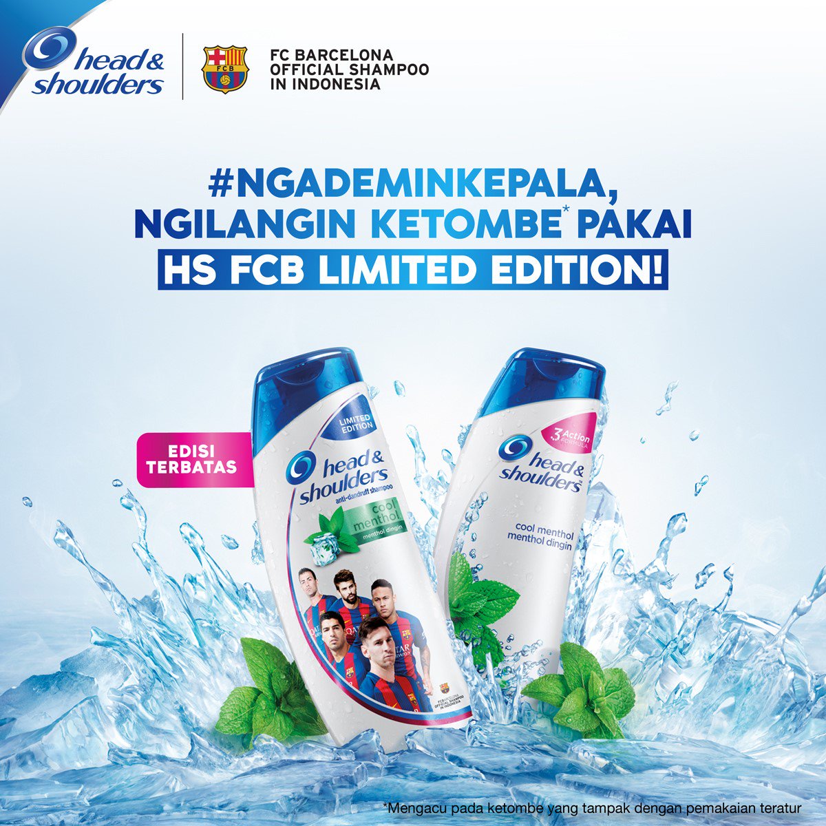 fcbarcelona_id's tweet photo. Dapatkan rambut keren bebas ketombe seperti pemain FCB dengan #NgademinKepala pakai kemasan terbatas FCB dari @HeadShouldersID! #LimitedHS https://t.co/quZ91b3Ztp