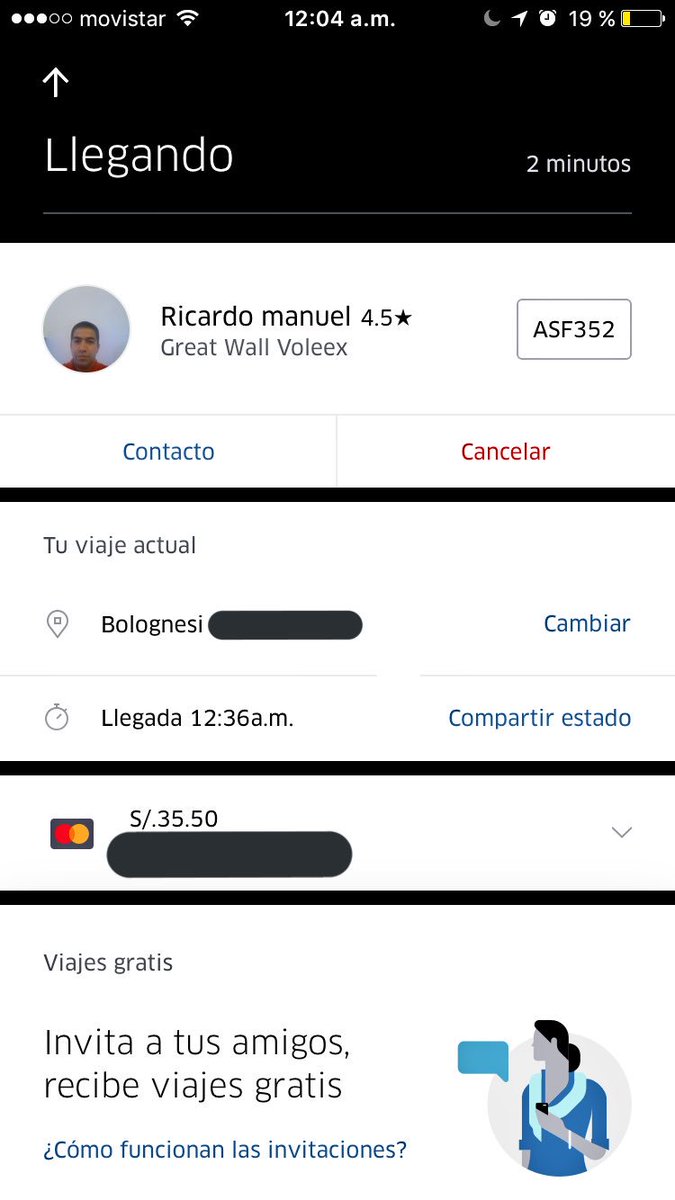 zobidrumi's tweet photo. Este señor de #UberPeru me canceló el viaje porque "allá no va". Por algo no uso su aplicación de mierda. https://t.co/vLgutWI4OI