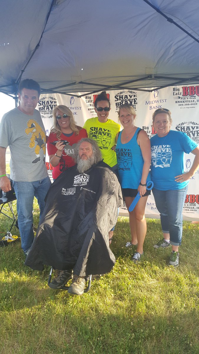 TheMuddyFest's tweet photo. The Shave for the Brave crew hanging with @BillyBaldwin and @markboonejunior! Great cause, stop by and see them tomorrow! https://t.co/6uhMHpgpcb