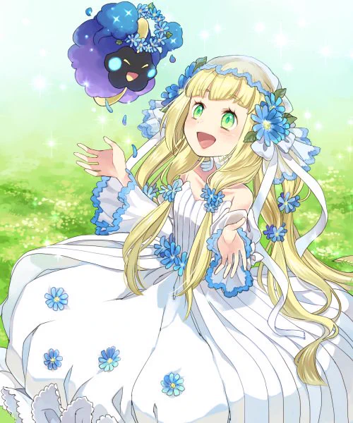 がんばリーリエのジューンブライド
 #6月なのでヒロインにウェディングドレスを着せる 
ウツロイドがモチーフでした 
