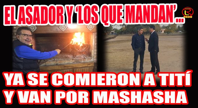 LaRiojaqueSigue's tweet photo. #RepasodeMedios destacado @riojalibreok El Asador y 'los que mandan' ya se comieron a Tití, y van por Mashasha https://t.co/LSX7LiaCha… https://t.co/tJtyk5nuK0