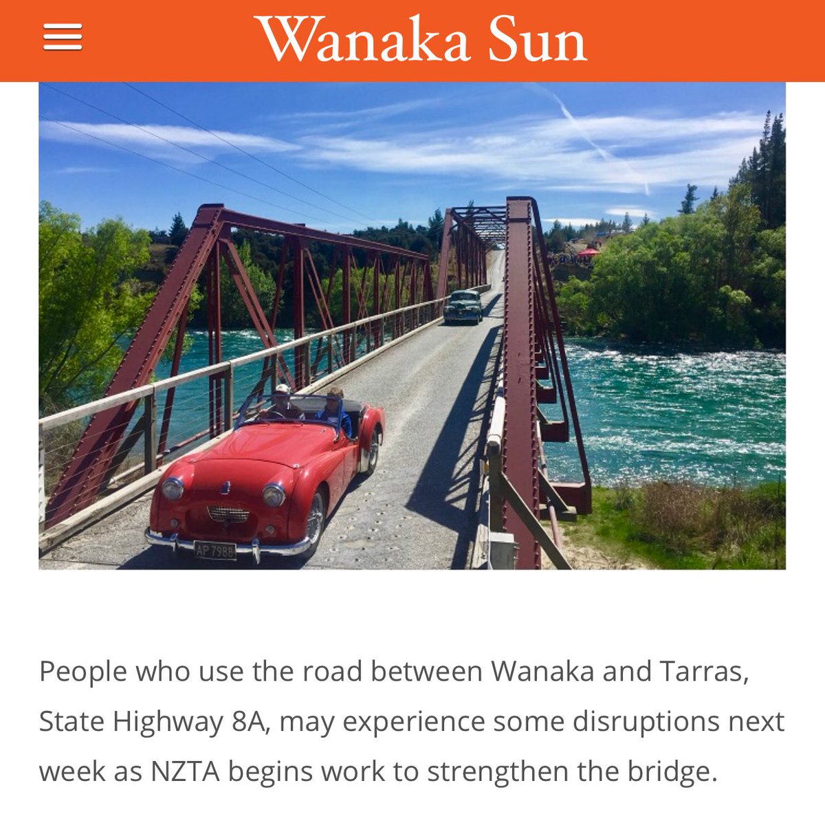 wanakasun's tweet photo. Red Bridge Closures | The Wanaka Sun https://t.co/n9Ekh6TTXw via #wanakasun #Wanaka #luggate #wanakanz https://t.co/7X97DJfjK9