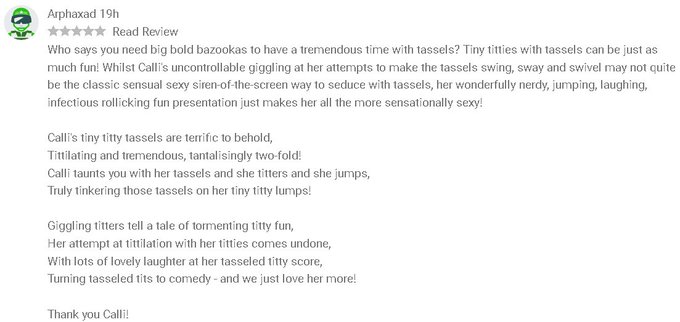 New review on my Tiny Titty Tassles video! 💕💕💕 https://t.co/gr7VI7PKlL https://t.co/LrhTRLWIrk<a href="/tag/facestuffing"class="tags"><span>#facestuffing</span></a>