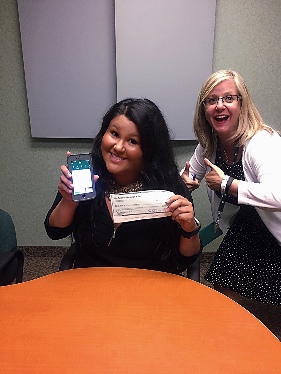 pgo0se's tweet photo. Mobile deposits are easy when you have your MCS cheering you on and a super user friendly TD Mobile Banking App. 💚 #ImDigitalReady https://t.co/10iOwnwmjX