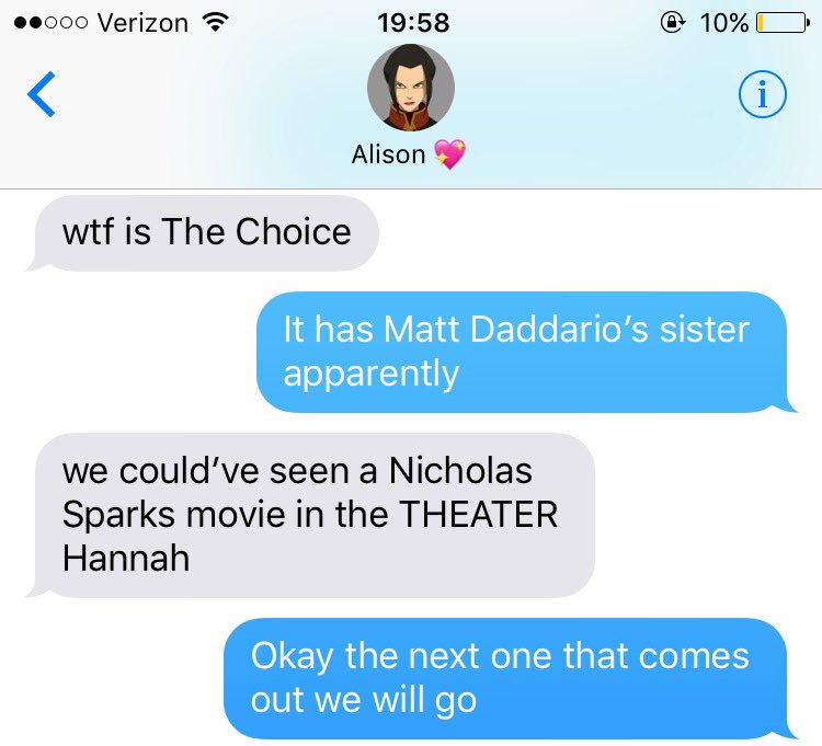 shadowcastersHQ's tweet photo. Alison has recently decided to start watching Nicholas Sparks movies...
-H https://t.co/8ljhL0b97o