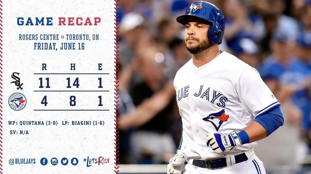 RECAP: @WayneTwentyOcho, Morales, and Smoak went deep in tonight's loss to the White Sox. atmlb.com/2sCTFRI https://t.co/l1eU9JBz0y