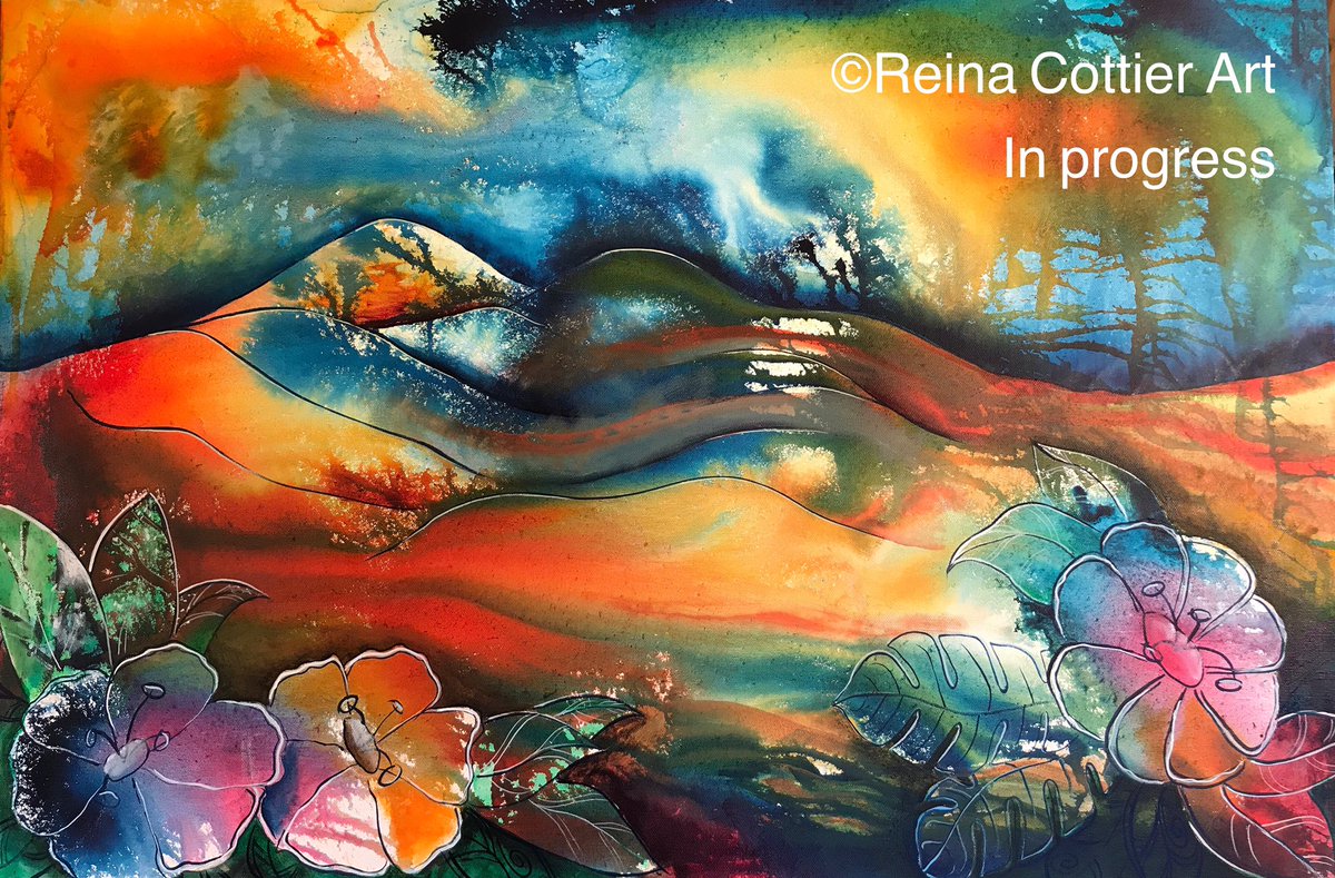 ReinaCottierArt's tweet photo. Work in progress #ink #Art #artist #ContemporaryArt #peruinspired #mountains #flowers #nightsky #reinacottierart https://t.co/4qkAJCSa3B