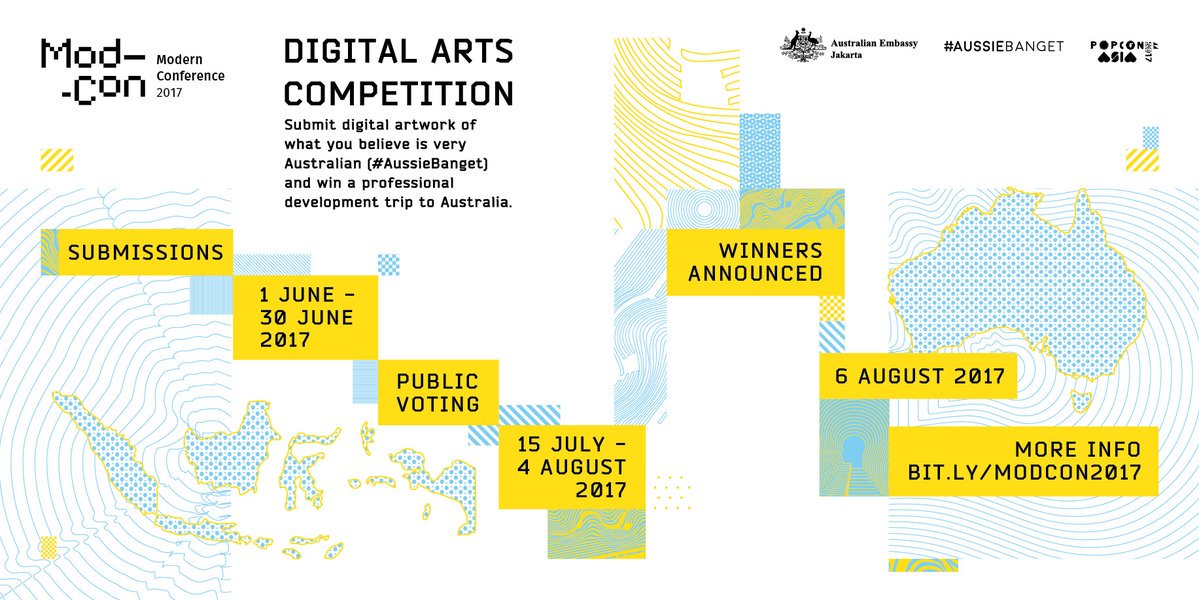 DubesAustralia's tweet photo. Have you submitted your artwork to #ModCon2017? You could win a professional development trip to Australia. https://t.co/9RG4EqseWr https://t.co/jVETRnnr1m