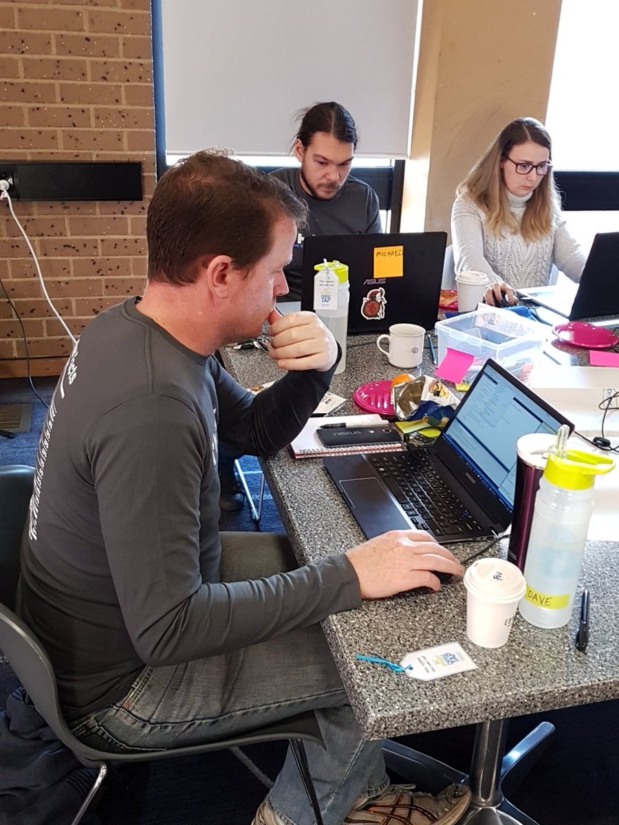 RHoKBendigo's tweet image. @davewasthere is a #codingmachine. I don't think he has looked up since we gave him a #coffee. #RHoKBendigo #Bendigo #RHoK #hack4humanity