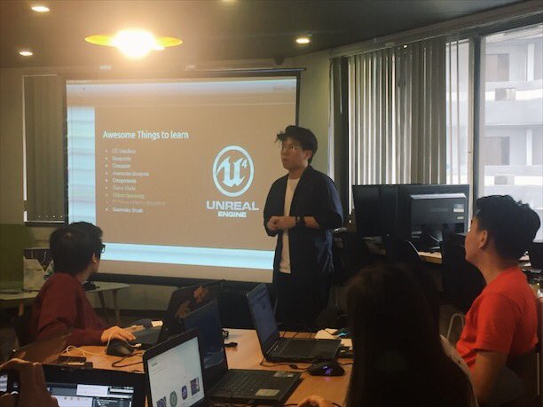 IGDA_MNL's tweet photo. Igi and Bien of @secret6inc conducting the #UnrealCodeCamp right now! In partnership with #DevConPh https://t.co/zMiPYMTTak