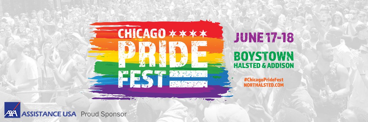 AXAAssistanceUS's tweet photo. Chicago Pride Fest kicks off tomorrow at 11:00 AM! Visit our booth in Boystown. #ChicagoPrideFest #AXAPride https://t.co/qDS3xNZyTF