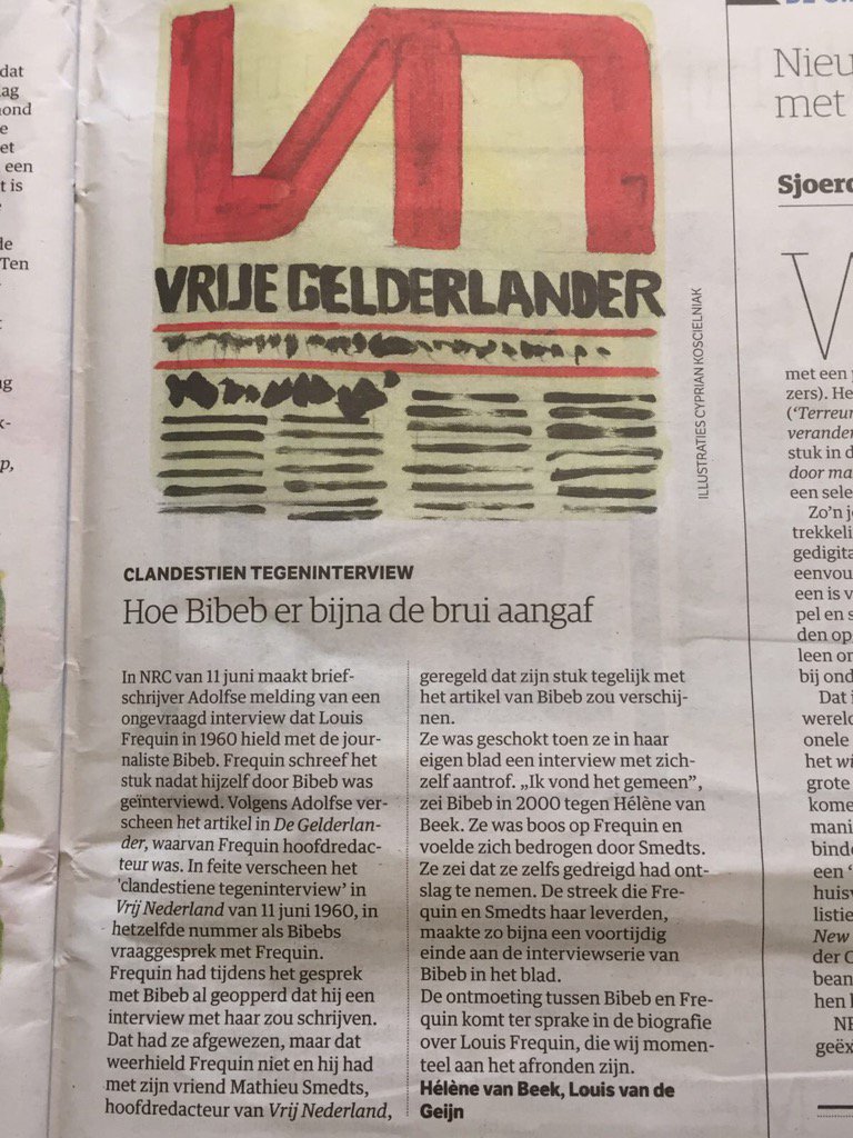 LouisvandeGeijn's tweet photo. Voetnoot in persgeschiedenis, wel typerend voor #Bibeb en niet minder voor #LouisFrequin. https://t.co/Aa7YLsr0FN