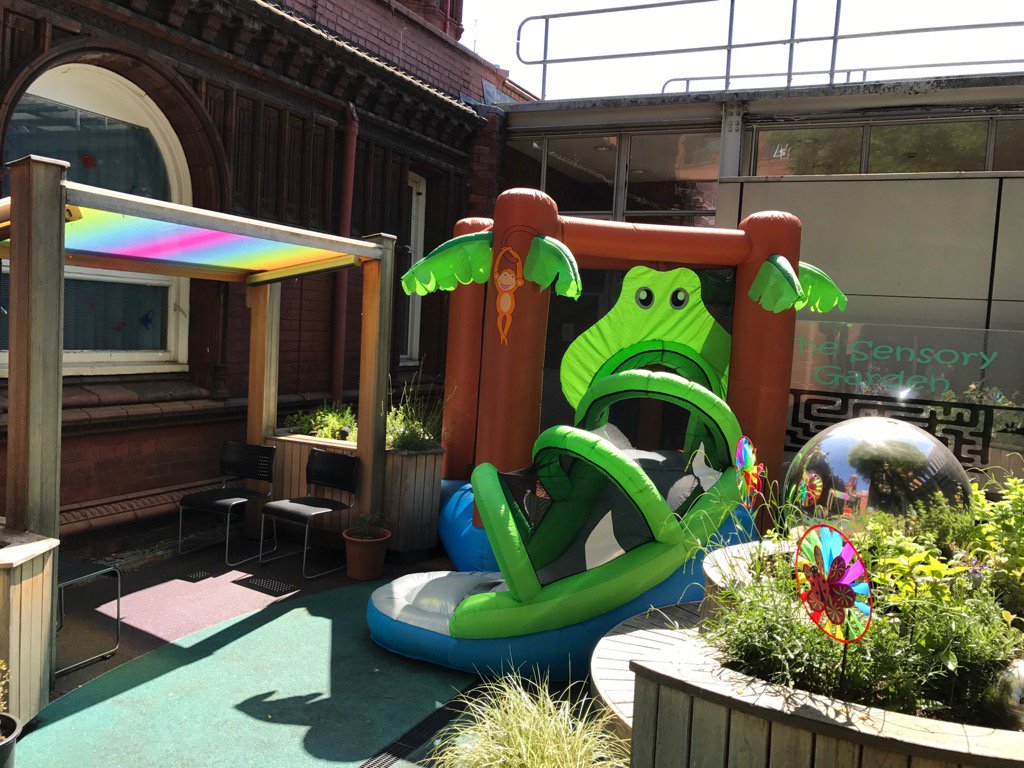 Ready to bounce at the ocean ward/complex care summer party