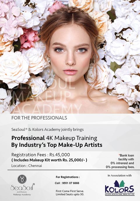 HealthyeTips1's tweet image. SeaSoul &amp;amp; #Kolors #Academy Jointly brings Professional 4K #Makeup Training By Industry's Top Make-Up Artists in #Chennai.
 #beauty #skincare