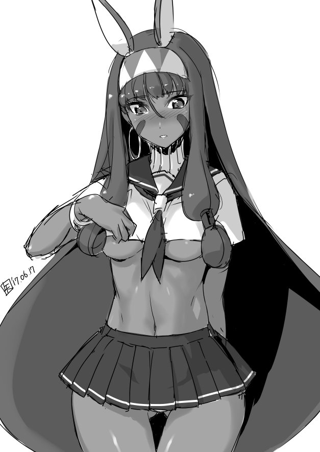 これが現代の学生服ですって言って、ニトクリス様に頭の悪いセーラー服を着てもらった。 