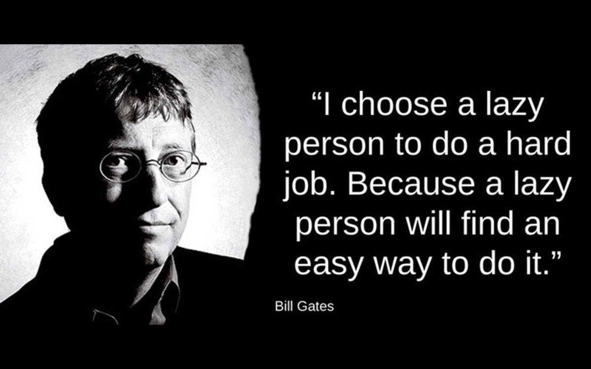 CodeplayLabs's tweet image. #Saturday
I choose a lazy person to do a hard job , because a lazy person will find an easy way to do it-@BillGates 
#ThinkingBeyondFactions