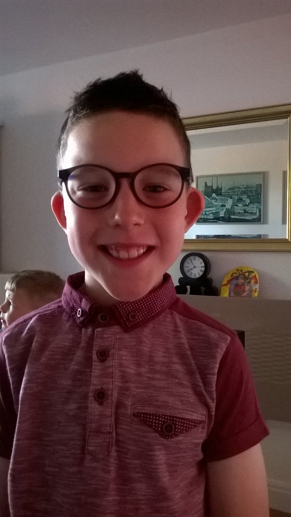 CM_Beech's tweet photo. My eldest with his new glasses. Cant think why he picked these ones #offtohogwarts #worksit https://t.co/XQHOIaRZSJ