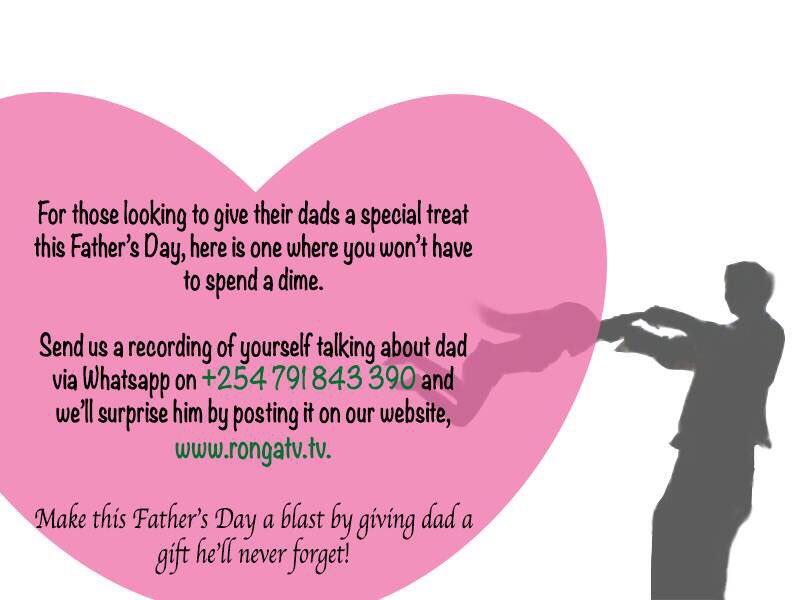 rongatv's tweet photo. Father's Day is tomorrow! Looking for something totally unique? Send us your clip and we will broadcast the love #RongaTV https://t.co/hACSZ2wJ1U