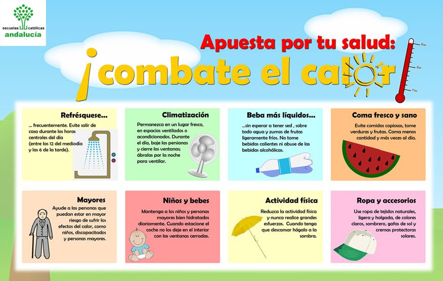 EC_Andalucia's tweet photo. 🔥🌞 Consejos de Escuelas Católicas de Andalucía para combatir esta ola de color 🔥🌞

#EC_Andalucia https://t.co/GptGBg92Oi