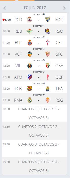 Pepelias17_'s tweet photo. Así serán los cruces de 1/8 y 1/4 en #LaLigaPromises. El Málaga golea 5-0 al Dépor y ya está en 1/4. Ahora #RBBalevinA - R. Sociedad https://t.co/JpcfuSHhHo