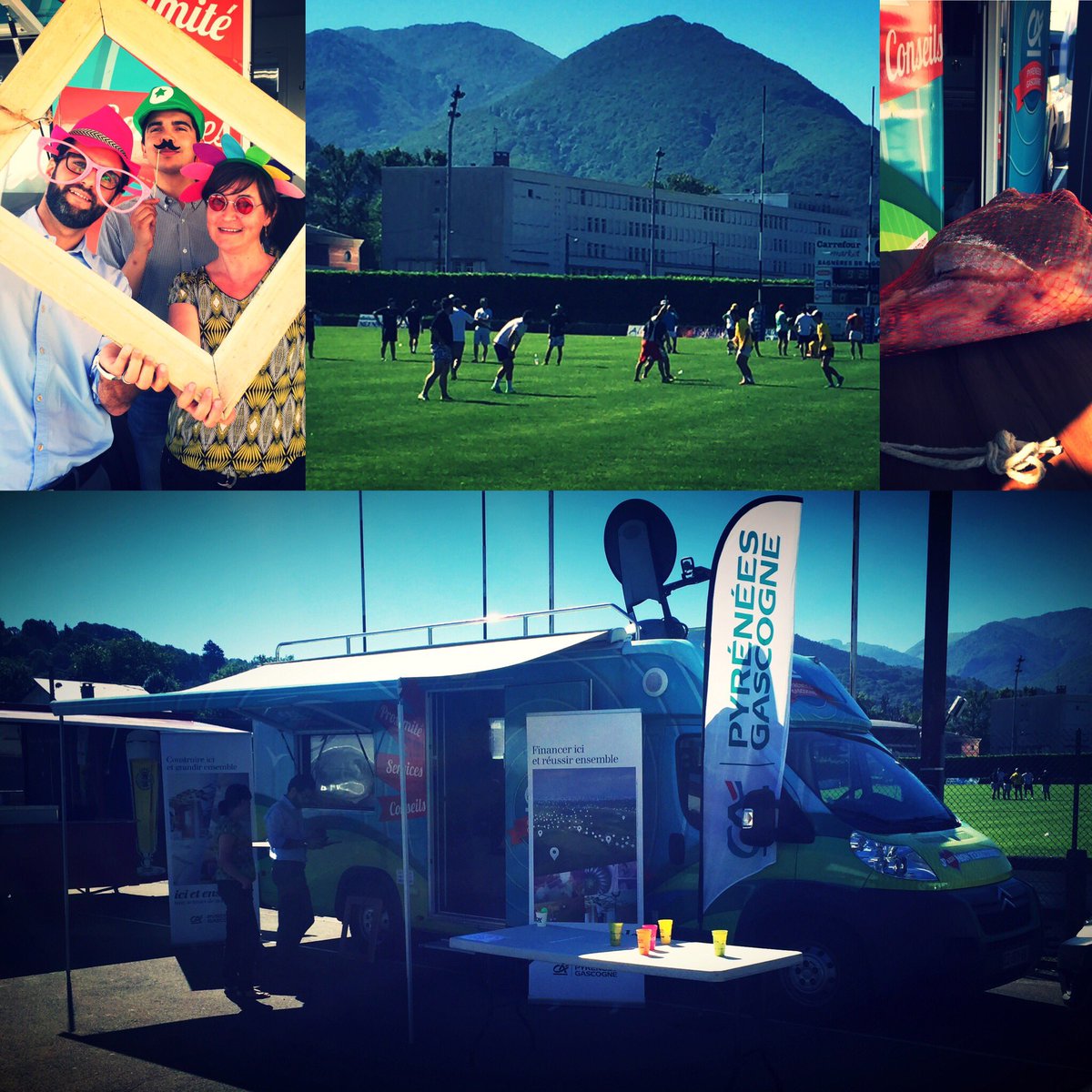 CA_PG_'s tweet photo. #letook &amp; l'agence de Bagnères de Bigorre pour la fête du Rugby. Pesée de jambon, Jeux, Selfies, et utilité au territoire avec @tookets https://t.co/Dp4ZmvQuBn