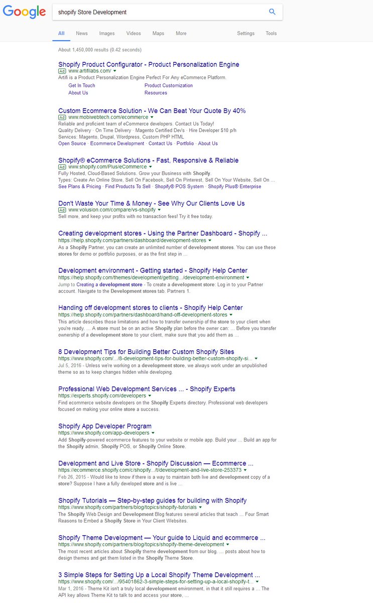 pateljiwala's tweet image. @google result of #shopifystoredevelopment