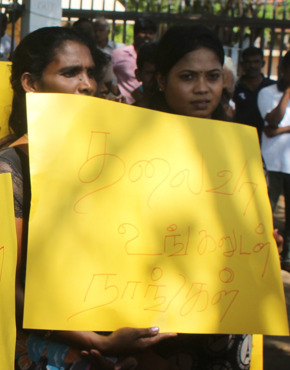 sabeshwaran's tweet photo. "we are with you" - People in #Mullaitivu Protest today In support of #NPC CM C.V.#Vigneswaran #STANDWITHCM https://t.co/n1LMJRb9i1