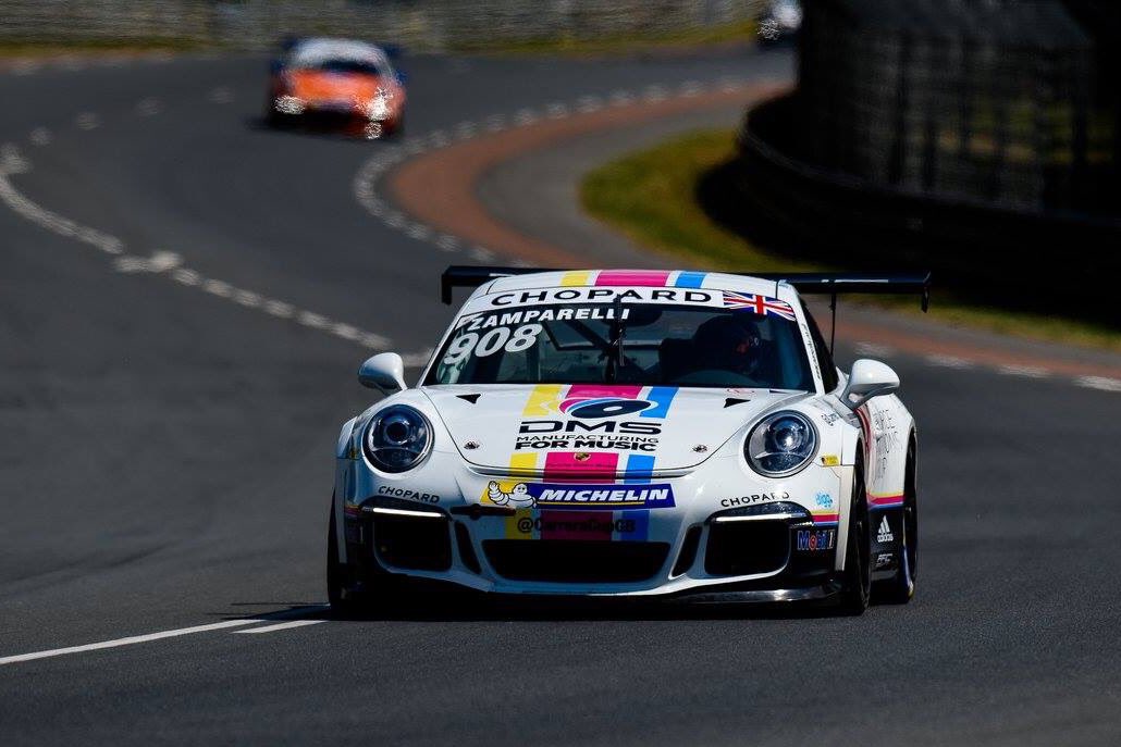PODIUM! <a href="/DinoZamparelli/">Dino Zamparelli</a> brings it home 2nd from 61 cars in the prestigious #CarreraCupLeMans race #makingbristolproud