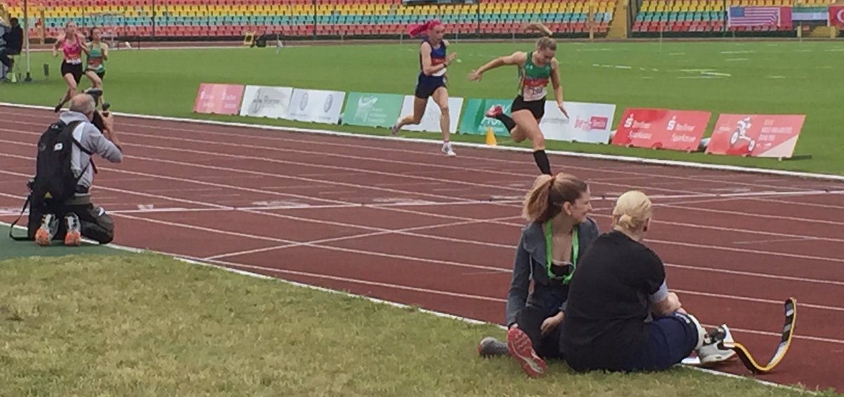 At @ParaAthletics Grand Prix in Berlin sprinter Orla Comerford comfortably wins her 100m heat to qualify for final later 👍🏼🇮🇪#BerlinGP