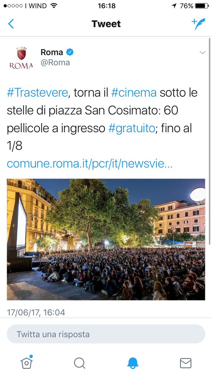 PiccoloAmerica's tweet photo. Dinanzi l'evidente assenza di un programma per #EstateRomana, adesso @Roma si appropria di ciò che ha osteggiato. GRANDI! @lucabergamo99 https://t.co/OOoknQrHWO