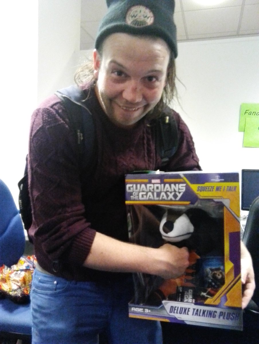 SWIFTagent24's tweet photo. The WINNER of the @bcbradio #Fandomain geeky sound quiz; Henri! Great work! Rocket Raccoon is yours! ^^ #BCB25 https://t.co/BtfIWEj1f1
