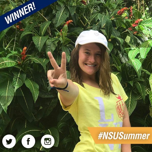 Congrats to our 1st #NSUSummer Grand Prize winner! Want to win free Starbucks &amp; concert tix? Tag your photos each week w/ NSUSummer to win!