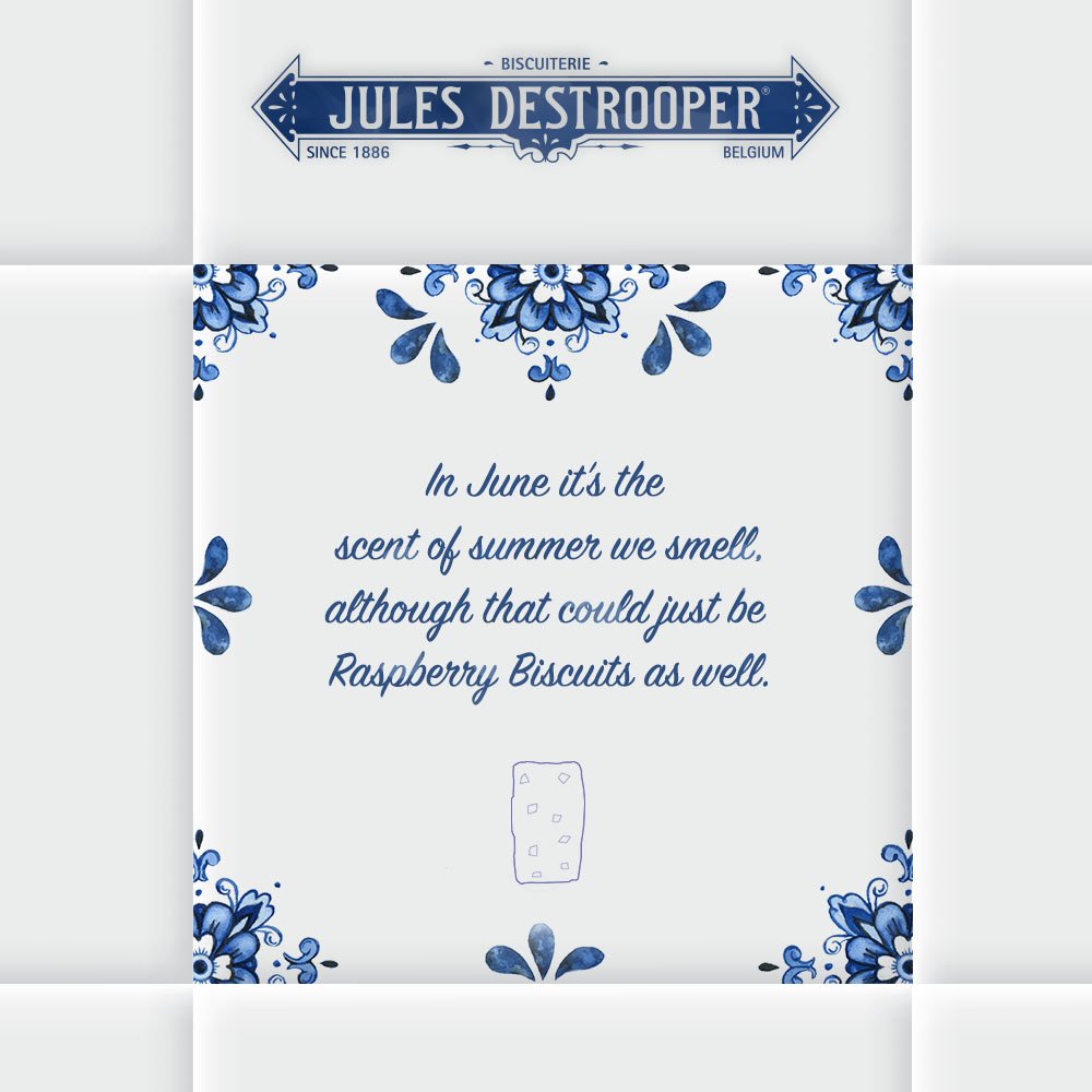 In June it’s the scent of summer we smell,
although that could just be Raspberry Biscuits as well.😊
#julesdestrooper #biscuits #traditional