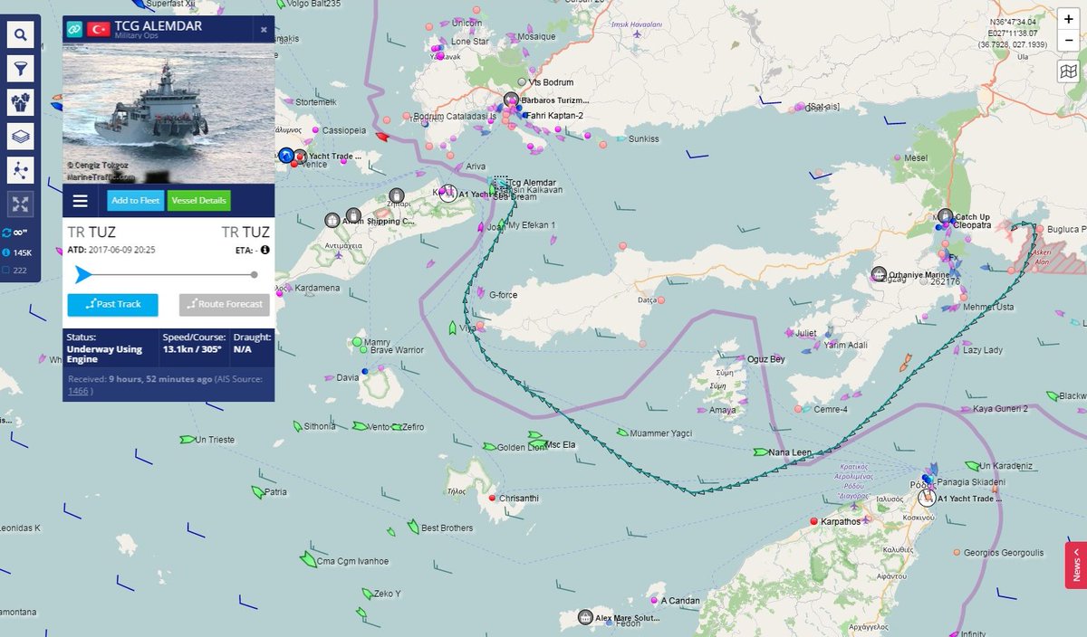 #TurkishNavy #TCGAlemdar A582 submarine rescue mother ship spotted living #Aksaz naval base, AIS reporting return at #Tuzla shipyards