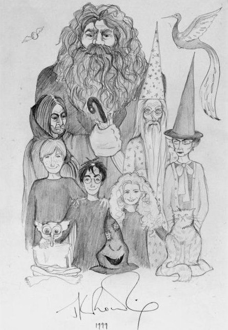PotterWorldUK's tweet photo. Harry Potter characters drawn by J.K. Rowling in 1999. https://t.co/WEA6Kwk19H