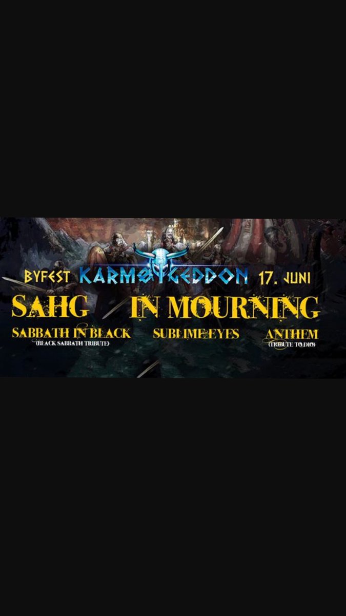 HaraldKvassheim's tweet photo. 5 hours left: @Sublime_Eyes goes on stage at @KarmoyGeddon #Byfest together with #Sagh #InMourning #Anthem and #SabbathInBlack #I'llbethere https://t.co/9JjpnwrfwR