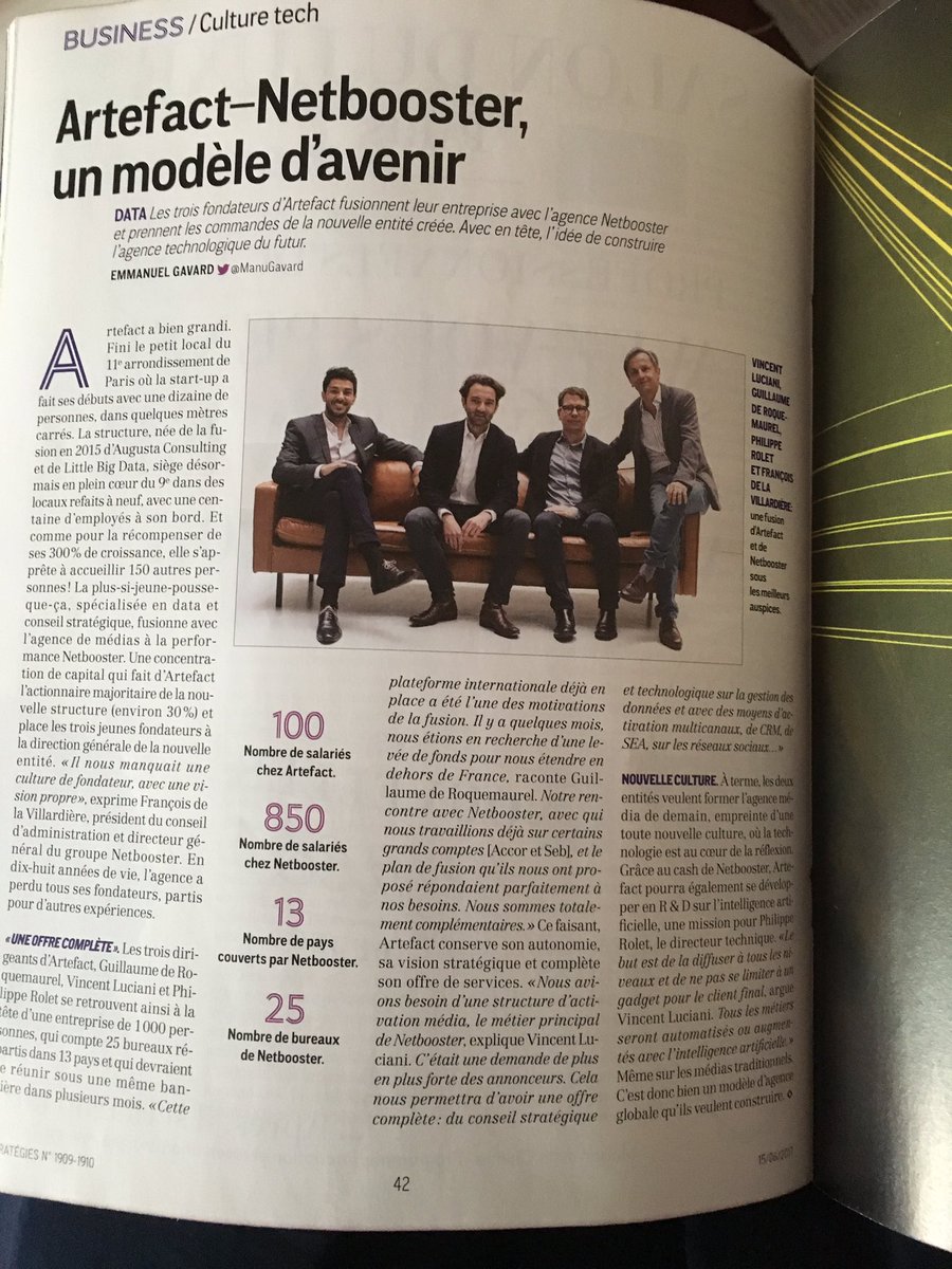 sogallay's tweet photo. La petite lecture du weekend qui fait plaisir 👌🏻 @Strategies @ArtefactDigital #netbooster #avenir https://t.co/YQ2LlK8PlF