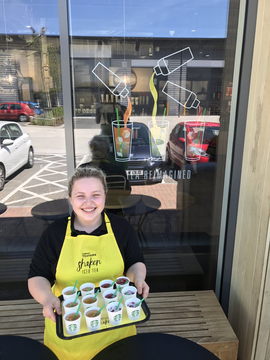 Sian is sampling our new #teavana iced teas, come and try some to cool down!