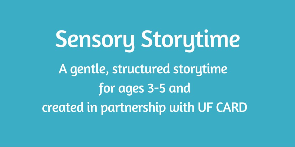 alachualibrary's tweet photo. Sensory Storytime was created with @UFCARD to make storytime enjoyable and gentle. #HeadquartersLibrary 11AM https://t.co/Hobw16shCw