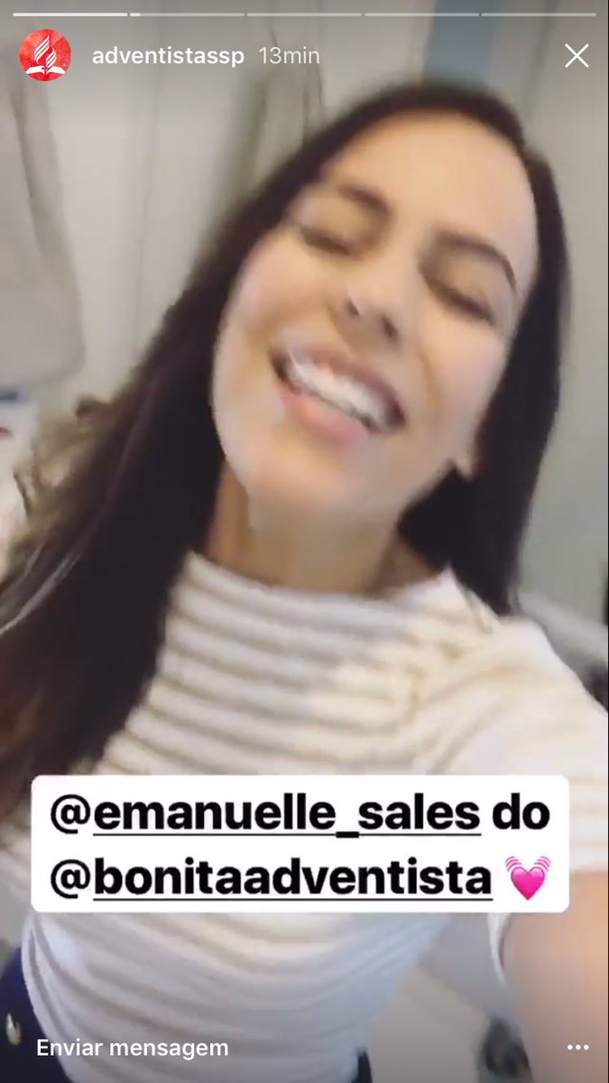Hoje a alegria do sábado vai ser compartilhada com a Emanuelle do "Bonita Adventista", vai lá no nosso Insta-Stories! "Meu Sábado em SP"