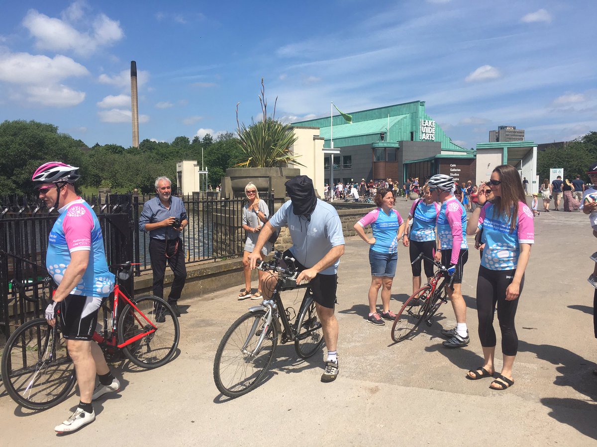 UoNSU_President's tweet photo. @DrToddLandman just rode around University park lake blindfolded for @CBTRC1! Amazing feat😱 #wondernotts https://t.co/5IeKfBqJ70