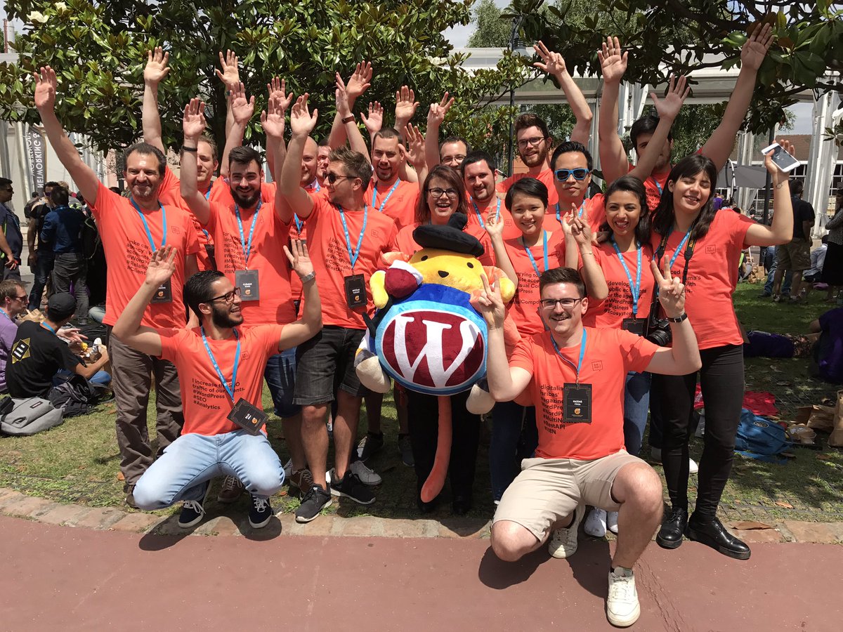 PixelRockStarHQ's tweet photo. I would love to stay with the awesome guys from @be_api in #paris #wceu #wapuu #getwapuu https://t.co/RsCI0RGKAt