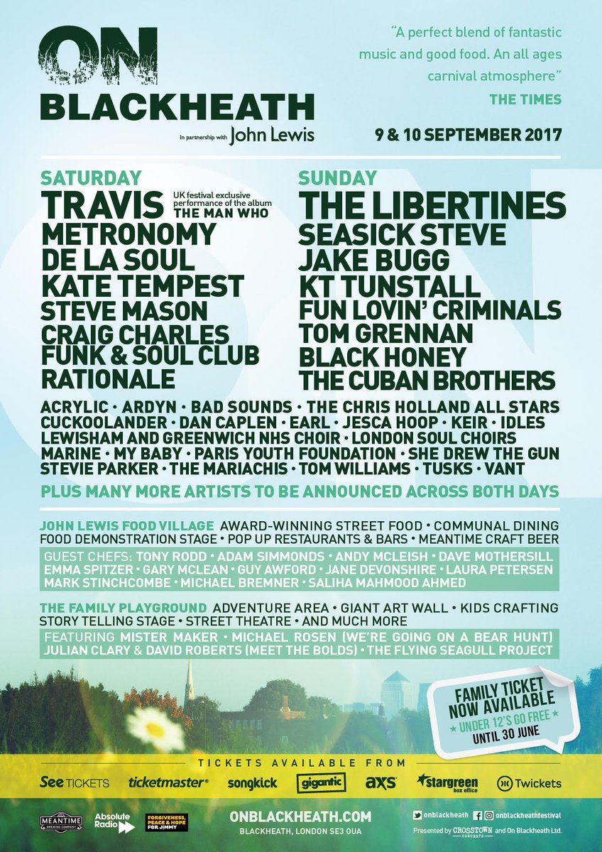 We're playing @OnBlackheath in September! Tickets available here: bit.ly/2sALNjS