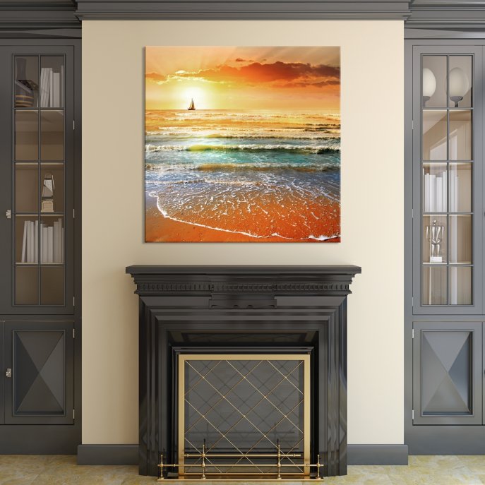 MyGreatCanvas's tweet photo. Large Wall Art Canvas Sailboat in Sunset in Colorful Sea https://t.co/3cyh5Scbhr