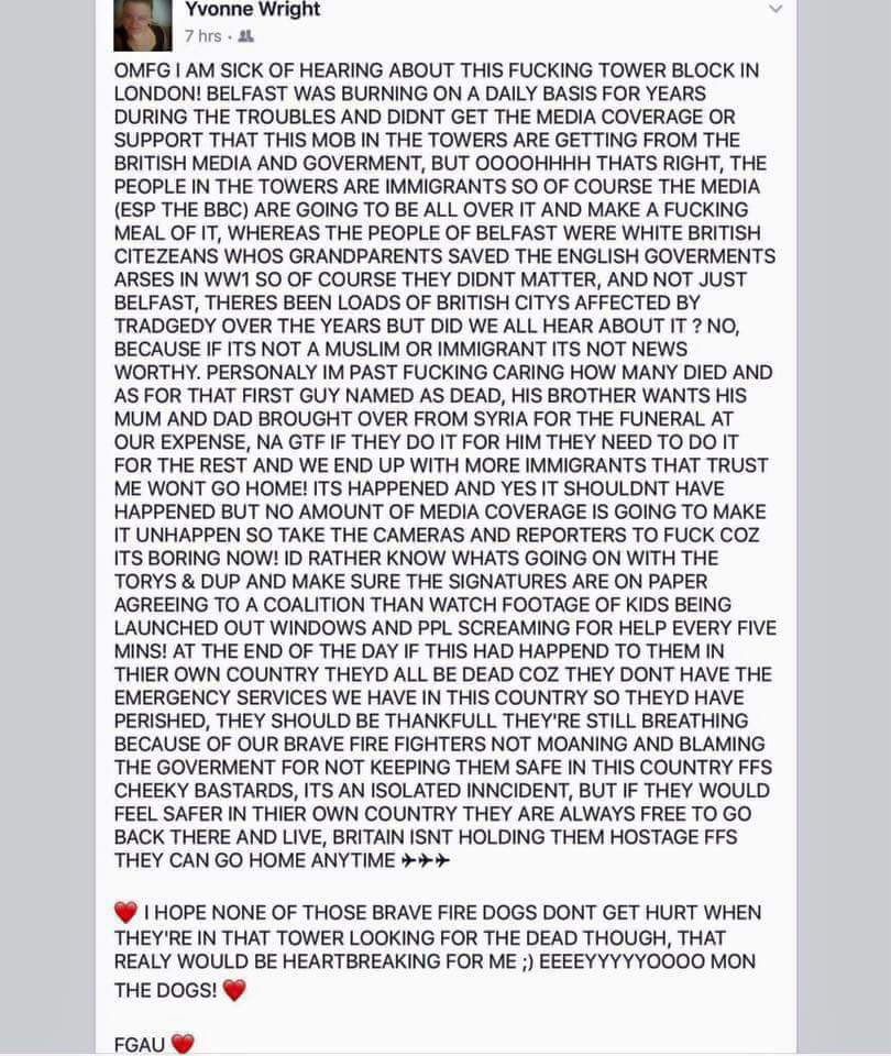 KeeleyColette's tweet photo. #ThisMorning DUP supporters view on the latest London tragedy. I was born and bred in The North of Ireland and have never known such Hatred. https://t.co/hqrbvaubx3