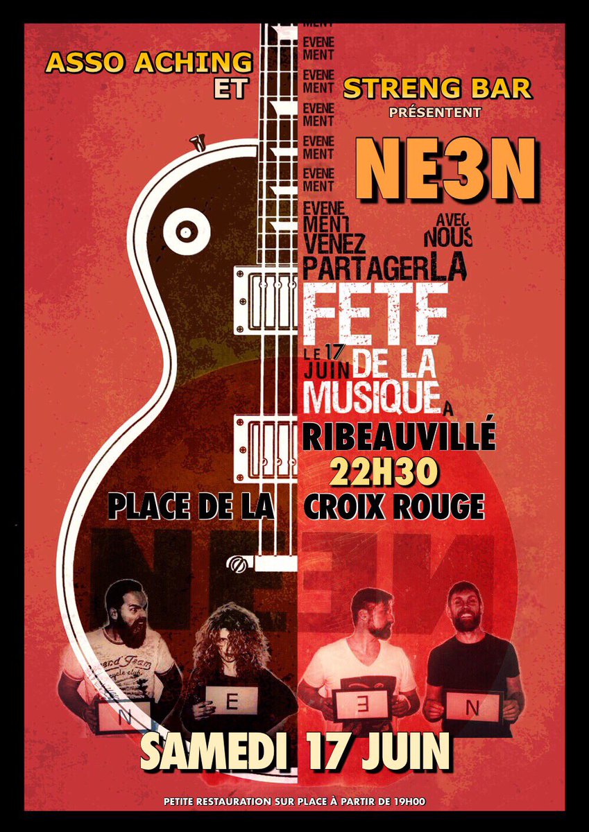 Ne3n4's tweet photo. À ce soir à Ribeauvillé 🎶🎸🎶🎶😊 https://t.co/KrFdElSw9g