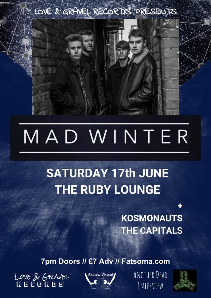 TheRubyLounge's tweet photo. TONIGHT >>
7pm >
#madwinter + guests @KOSMONAUTSUK & @itsthecapitals
11pm >
@howlingrhythm #60s #70s
Tickets: https://t.co/GGAJ87tqMw https://t.co/kQr7bZQptQ