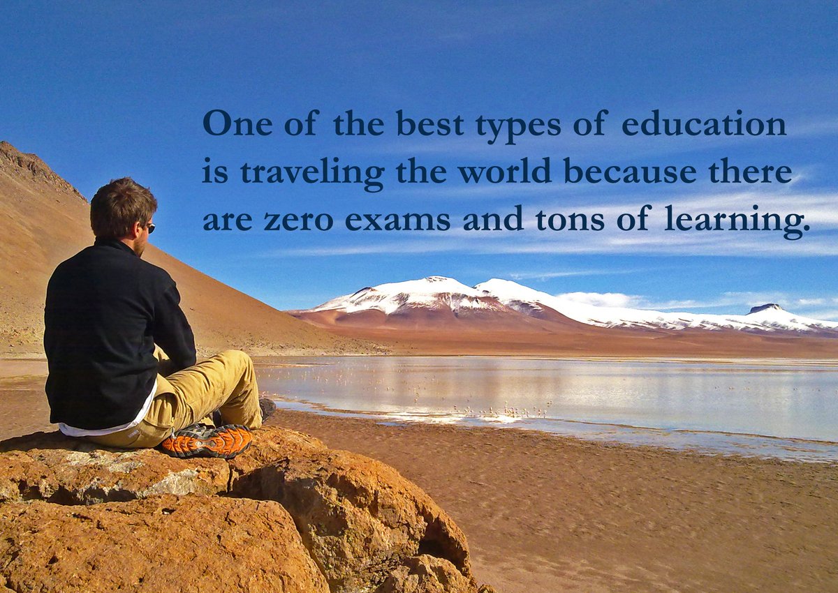 brbrasseur's tweet photo. One Of the Best Types of #Education is #Traveling the World Because There Are Zero Exams and Tons of Learning!  https://t.co/EbQjaLwjCY #rt https://t.co/HMU1Kz3lzO